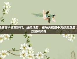 功夫熊猫中文版游戏，进阶攻略，在功夫熊猫中文版游戏里，重塑宗师传奇