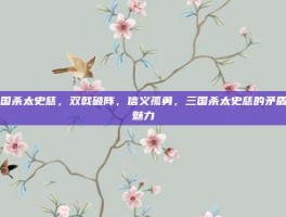 三国杀太史慈，双戟破阵，信义孤勇，三国杀太史慈的矛盾与魅力