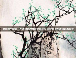 掌握和平精英，车币钥匙的高效交易技巧-和平精英车币钥匙怎么卖