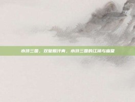 水浒三国，双璧照汗青，水浒三国的江湖与庙堂