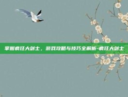 掌握疯狂大剑士，游戏攻略与技巧全解析-疯狂大剑士