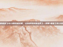 掌握极品飞车13的终极设置，让你的驾驶体验更上一层楼-极品飞车13设置