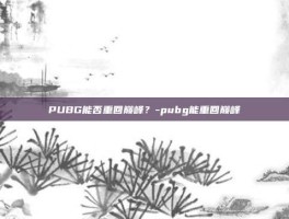 PUBG能否重回巅峰？-pubg能重回巅峰