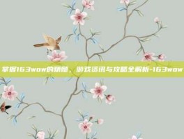 掌握163wow的精髓，游戏资讯与攻略全解析-163wow