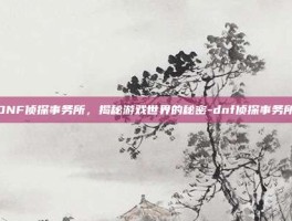 DNF侦探事务所，揭秘游戏世界的秘密-dnf侦探事务所