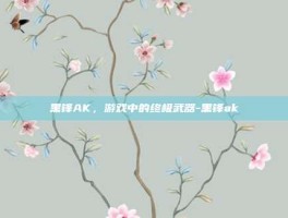 黑锋AK，游戏中的终极武器-黑锋ak