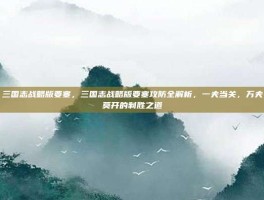 三国志战略版要塞，三国志战略版要塞攻防全解析，一夫当关，万夫莫开的制胜之道