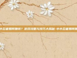 小小忍者如何赚钱？游戏攻略与技巧大揭秘-小小忍者如何赚钱