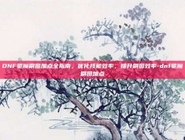 DNF驱魔刷图加点全指南，优化技能效率，提升刷图效率-dnf驱魔刷图加点