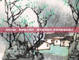 无双大蛇，掌握换人技巧，成为游戏高手-无双大蛇怎么换人