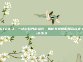 WGT2013，一场游戏界的盛会，揭秘其背后的精彩故事-wgt2013