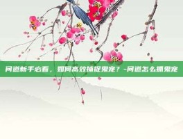 问道新手必看，如何高效捕捉鬼宠？-问道怎么抓鬼宠
