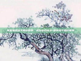 掌握神武孩子知识教导，成为游戏高手-神武孩子知识教导