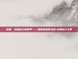 街霸，终极战士的铠甲——解锁胜利的关键-街霸穿什么甲