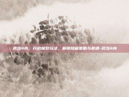 武当4内，开启极致玩法，解锁隐藏策略与机遇-武当4内