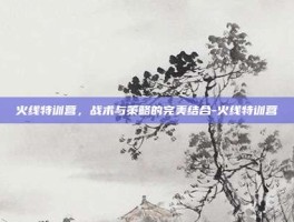 火线特训营，战术与策略的完美结合-火线特训营