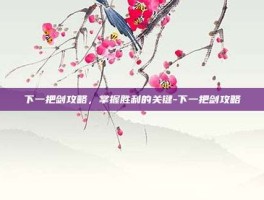 下一把剑攻略，掌握胜利的关键-下一把剑攻略