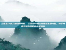 三国志12威力加强版攻略，三国志12威力加强版全面攻略，新手开局到制胜策略的终极指南