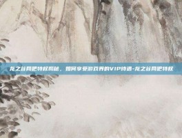 龙之谷网吧特权揭秘，如何享受游戏界的VIP待遇-龙之谷网吧特权