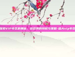 探索VIP专区的奥秘，游戏界的特权与策略-盛大vip专区