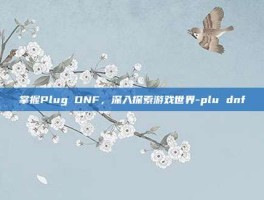 掌握Plug DNF，深入探索游戏世界-plu dnf