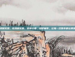 吃鸡优化器，吃鸡优化器，告别卡顿，稳定帧率，让每一次跳伞都丝滑流畅
