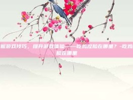 掌握游戏技巧，提升游戏体验——吃鸡捏脸在哪里？-吃鸡捏脸在哪里