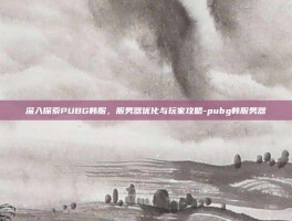 深入探索PUBG韩服，服务器优化与玩家攻略-pubg韩服务器