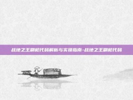 战地之王刷枪代码解析与实操指南-战地之王刷枪代码