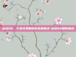 冰洁86，打造完美刷图队伍的秘诀-冰洁86刷图加点