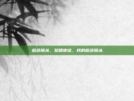 橙色随从，黎明使徒，我的橙色随从