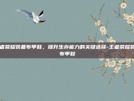 王者荣耀装备布甲鞋，提升生存能力的关键选择-王者荣耀装备布甲鞋