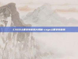 CSGO土匪安包密码大揭秘-csgo土匪安包密码