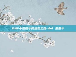 DNF中憨憨牛的逆袭之路-dnf 憨憨牛
