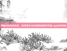 揭秘QQ水浒外挂，游戏安全与玩家权益的双刃剑-qq水浒外挂