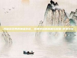揭秘游戏界的神级外挂，传神外挂的真相与对策-传神外挂
