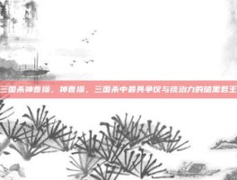 三国杀神曹操，神曹操，三国杀中最具争议与统治力的暗黑君王