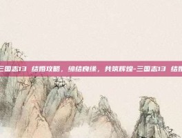 三国志13 结婚攻略，缔结良缘，共筑辉煌-三国志13 结婚