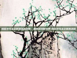 愤怒小鸟太空版激活码攻略，解锁游戏新境界-愤怒小鸟太空版激活码
