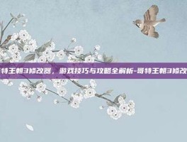 哥特王朝3修改器，游戏技巧与攻略全解析-哥特王朝3修改器