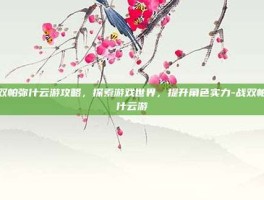 战双帕弥什云游攻略，探索游戏世界，提升角色实力-战双帕弥什云游