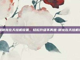 掌握御龙在天挂机设置，轻松升级不再难-御龙在天挂机设置