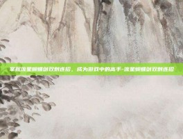 掌握流星蝴蝶剑双刺连招，成为游戏中的高手-流星蝴蝶剑双刺连招