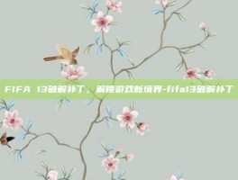 FIFA 13破解补丁，解锁游戏新境界-fifa13破解补丁