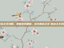 夜店之王攻略，掌握游戏精髓，成为夜店之王-夜店之王攻略