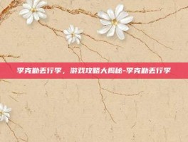 李克勤丢行李，游戏攻略大揭秘-李克勤丢行李