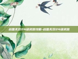 战国无双24级武器攻略-战国无双24级武器