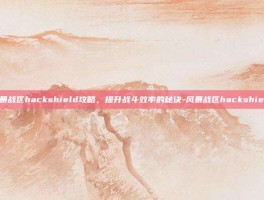 风暴战区hackshield攻略，提升战斗效率的秘诀-风暴战区hackshield