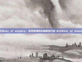 龙之谷out of memory，游戏崩溃的终极解决方案-龙之谷out of memory