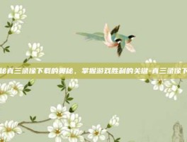 揭秘真三录像下载的奥秘，掌握游戏胜利的关键-真三录像下载